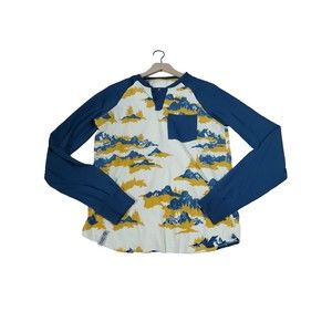 LRG Lifted Research Group Vista View Long Sleeve Henley Size Medium